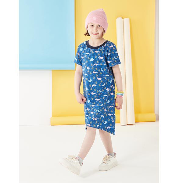Baumwolljersey Wal | PETIT CITRON – marineblau, image number 6