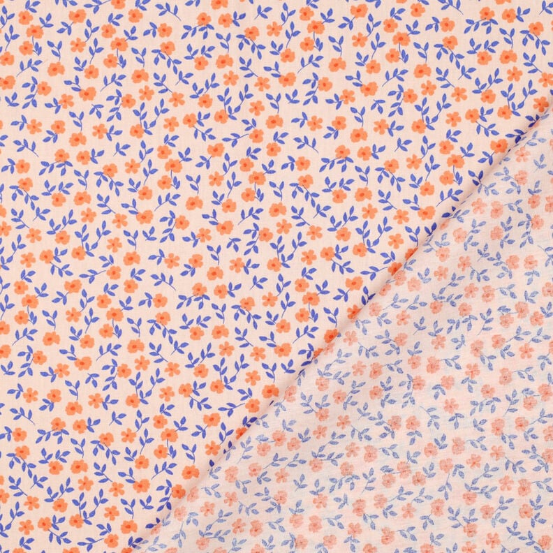 GOTS Baumwollpopeline Streublümchen | Poppy Fabrics – natur/pfirsichorange, image number 5