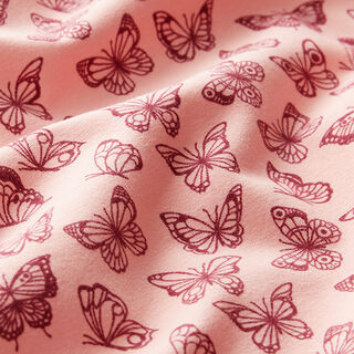 Baumwolljersey Schmetterlinge – rosa | Reststück 50cm