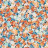 Viskosestoff gesprenkelte Blümchen – terracotta/blau,  thumbnail number 1