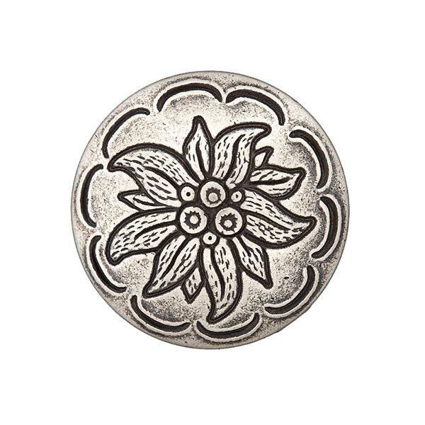 Trachtenknopf Blumenranke - altsilber metallic,  image number 1