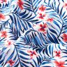 Badeanzugstoff Blumen und Palmenwedel – weiss/indigo,  thumbnail number 2