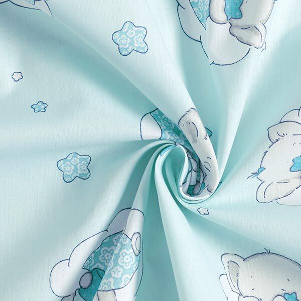 Baumwollstoff Cretonne Schlummer-Elefant – grau/blau, image number 3