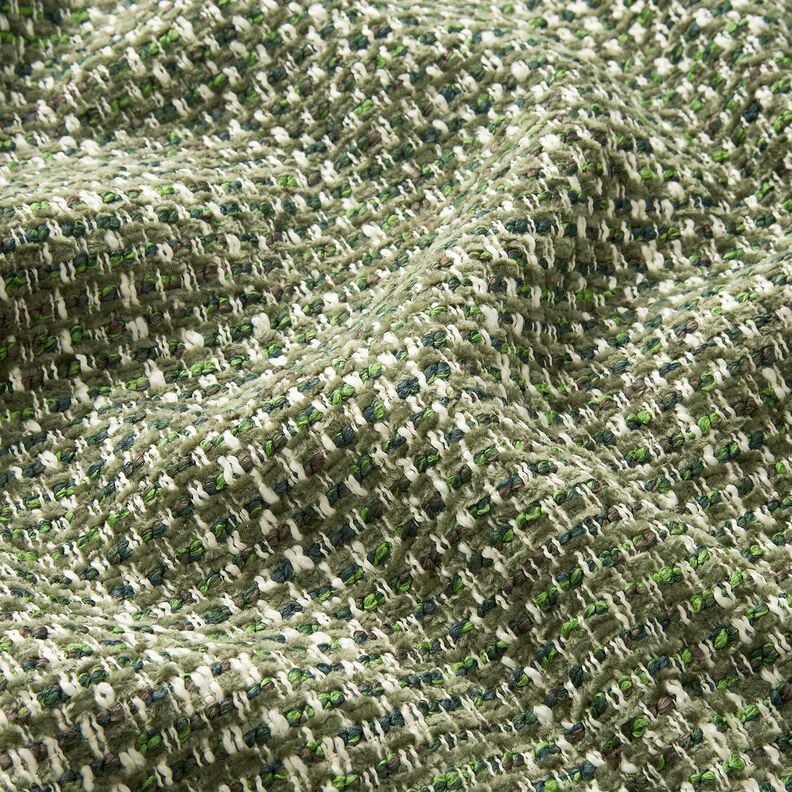 Polsterstoff bunte Boucléoptik – dunkelpinie/creme, image number 2