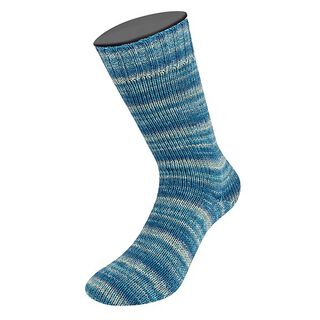 LANDLUST Sockenwolle „Bunte Ringel“, 100g | Lana Grossa – blau, 
