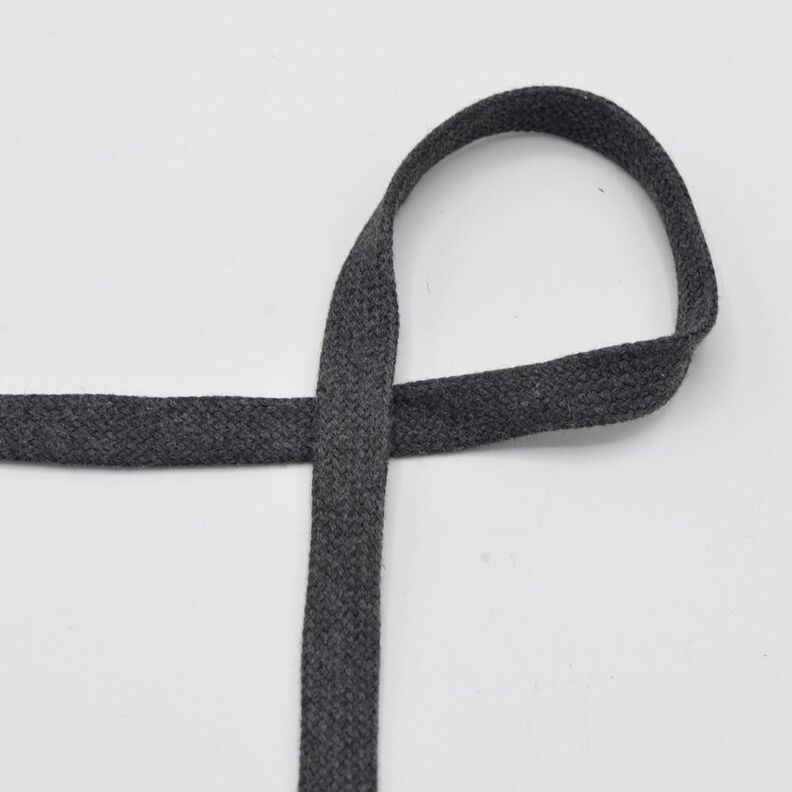 Flachkordel Hoodie Baumwolle Melange [15 mm] – anthrazit,  image number 1