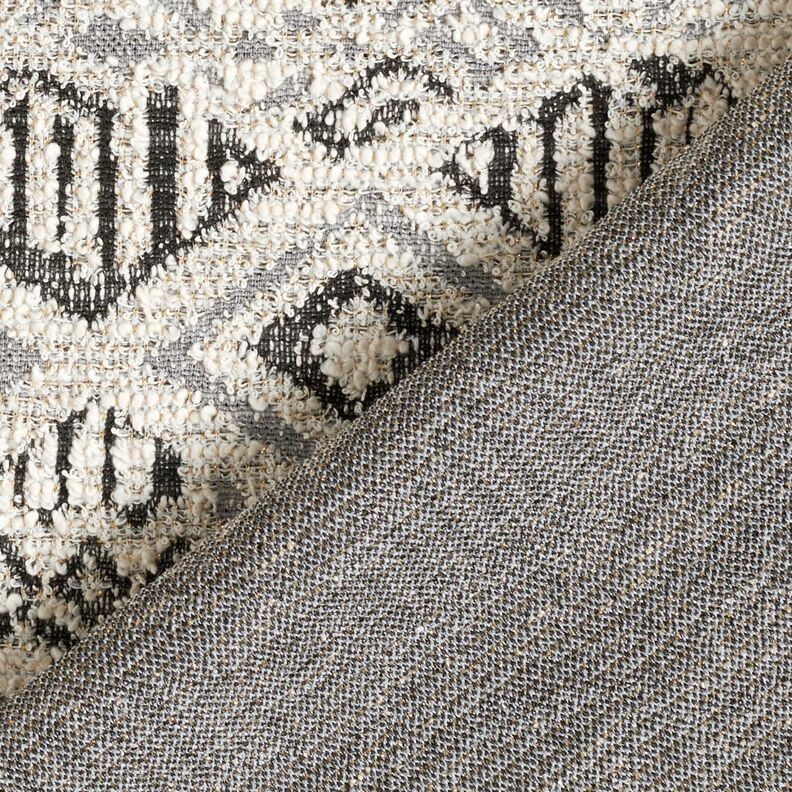 Strickbouclé Ikatmuster – grau/weiss,  image number 4