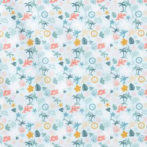 Bio-Baumwollpopeline Palmenwelt – babyblau/hellmint, 