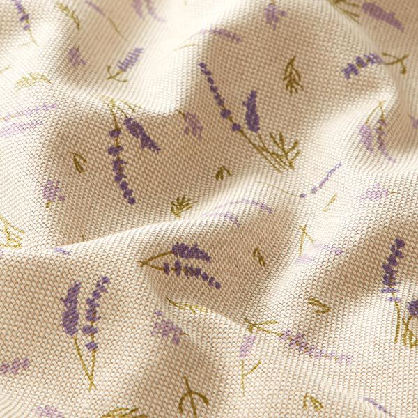 Dekostoff Halbpanama Lavendel – natur/lavendel,  image number 2