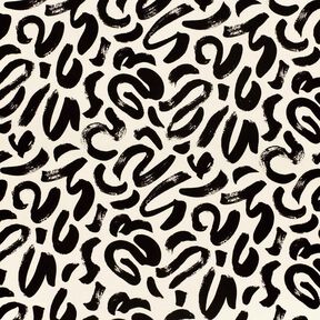 Viskosejersey abstrakte Pinselstriche – creme/schwarz, 