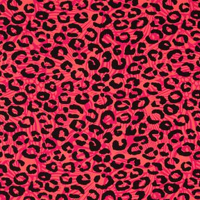French Terry Sommersweat Leo und Blumen – pink/orange, 