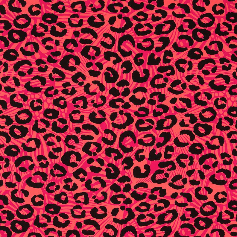 French Terry Sommersweat Leo und Blumen – pink/orange,  image number 1