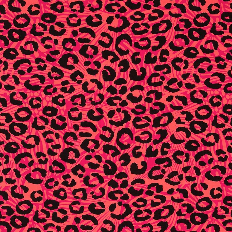 French Terry Sommersweat Leo und Blumen – pink/orange, image number 1