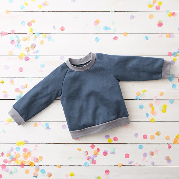 Leichter French Terry Uni – jeansblau | Reststück 50cm