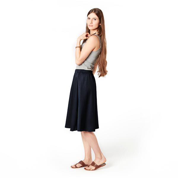 Stretch Leinenstoff Mix – marineblau | Reststück 50cm