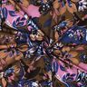 French Terry Sommersweat gemalte Blumen Digitaldruck – indigo/maronenbraun,  thumbnail number 3
