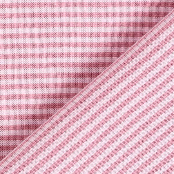 Bündchen Schlauchware schmale Ringel – altrosa/rosa, image number 4