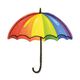 Applikation Regenschirm [ 5,5 x 5,5 cm ] – Farbmix,  thumbnail number 1