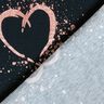 Baumwolljersey Goldsprenkel Herzen | Glitzerpüppi – schwarzblau/dunkelaltrosa,  thumbnail number 4