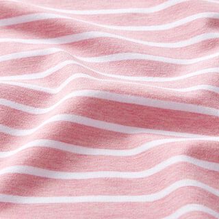 GOTS Baumwolljersey Streifen | Albstoffe – rosa/weiss, 