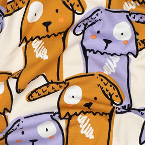 Baumwolljersey Schlappohr Hunde | Poppy Fabrics – wollweiss, 