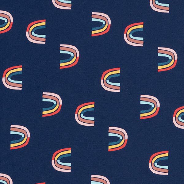 Badeanzugstoff abstrakte Regenbögen – marineblau, image number 1
