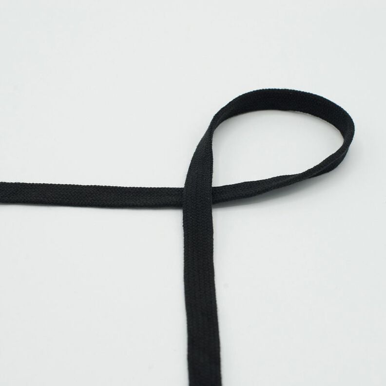 Flachkordel Hoodie Baumwolle [15 mm] – schwarz,  image number 1