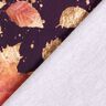 French Terry Bordürenstoff Ahornblätter | Glitzerpüppi – merlot/altgold,  thumbnail number 4