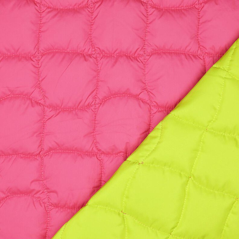Steppstoff wellige Quadrate – neonpink/neongrün, image number 1