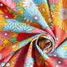 Baumwollstoff Cretonne große Retroblumen – türkis/sonnengelb,  thumbnail number 3