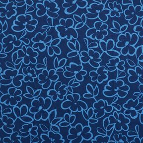 Viskose-Crêpe abstrakte Blumen – marineblau/königsblau, 