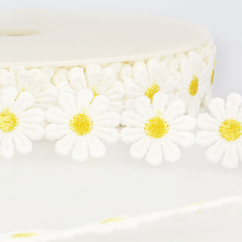 Spitzenband Margeriten – weiss/gelb,  image number 1