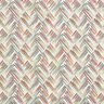 Dekostoff Gobelin Linien-Zickzack – hellbeige/blau,  thumbnail number 1