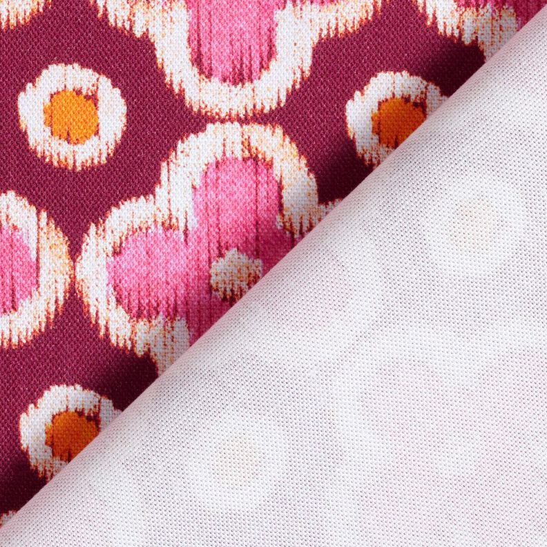 Dekostoff Canvas Stickerei-Look – bordeauxrot/pink,  image number 4