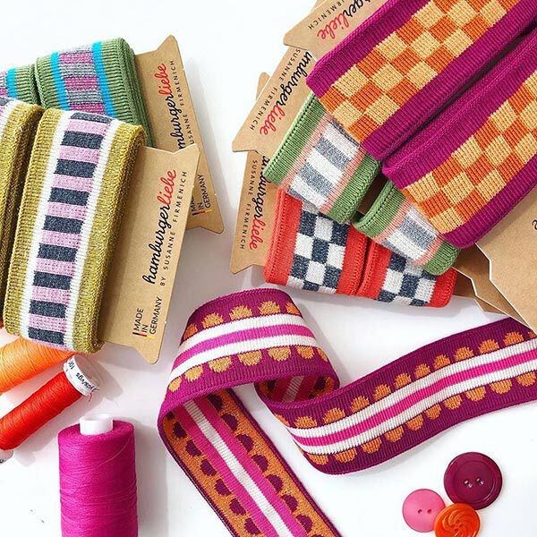 GOTS Bio Jacquardband STRIPE ME COLLEGE [200 cm | 3,5 cm] | Albstoffe | Hamburger Liebe,  image number 3