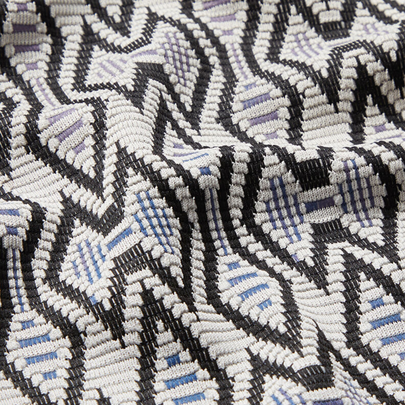 Strickjacquard Rauten – nebelgrau/schwarz, image number 2