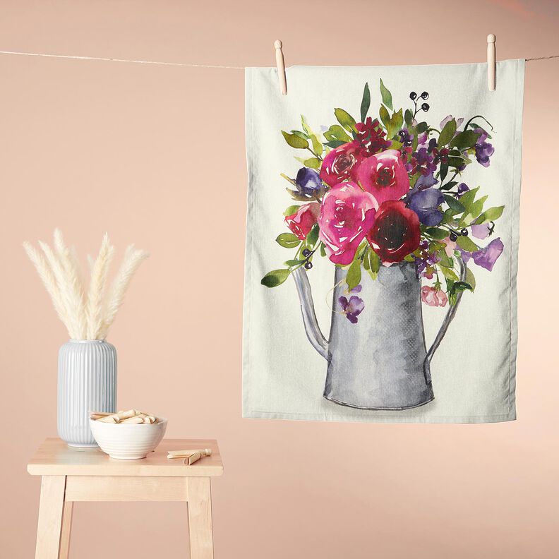 Dekopanel Köper Aquarellblumen – elfenbein/beere,  image number 8