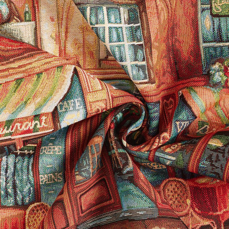 Dekopanel Gobelin französisches Bistro – blau/terracotta, image number 3