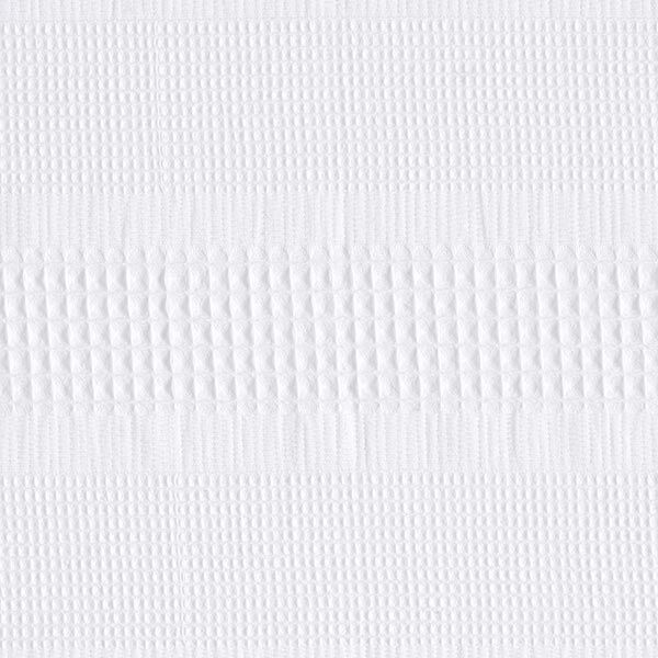 Waffelpiqué Querstreifen – weiss | Reststück 50cm