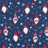 Baumwollstoff Popeline Weihnachtszwerge – marineblau/rot,  thumbnail number 1