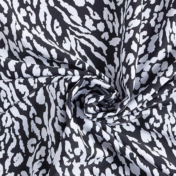 Badeanzugstoff Leopardenmuster – weiss/schwarz, image number 3