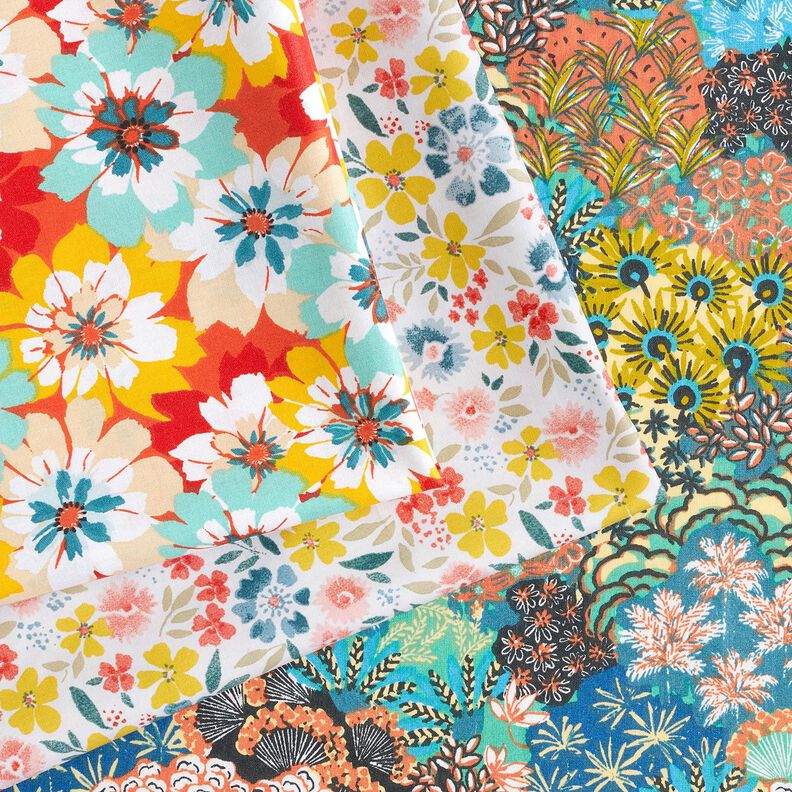 Beschichtete Baumwolle Frühlingsblumen – mint/terracotta,  image number 6