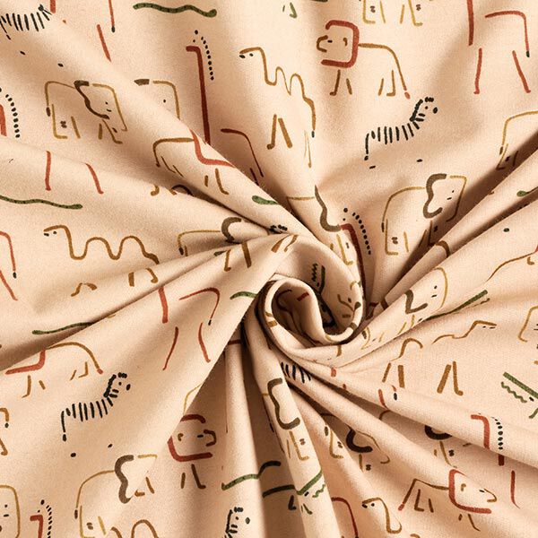 Sweatshirt angeraut abstrakte Steppentiere – cashew,  image number 3