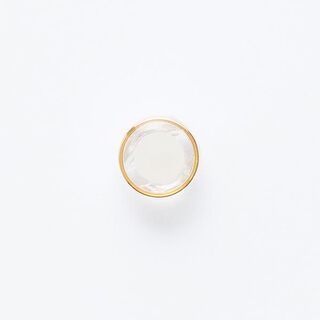 Ösenknopf mit goldfarbenem Rand [ Ø 11 mm ] – weiss/gold, 