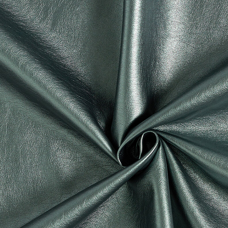 Kunstleder Metallik-Glanz – dunkelgrün,  image number 1