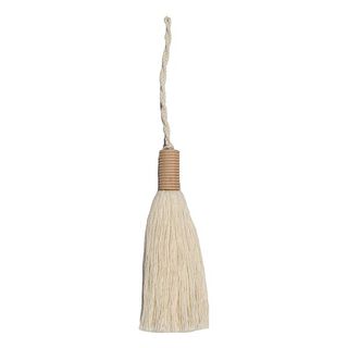 Lange Quaste mit Holzperle – creme, 