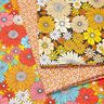 Baumwollstoff Cretonne große Retroblumen – türkis/sonnengelb,  thumbnail number 5