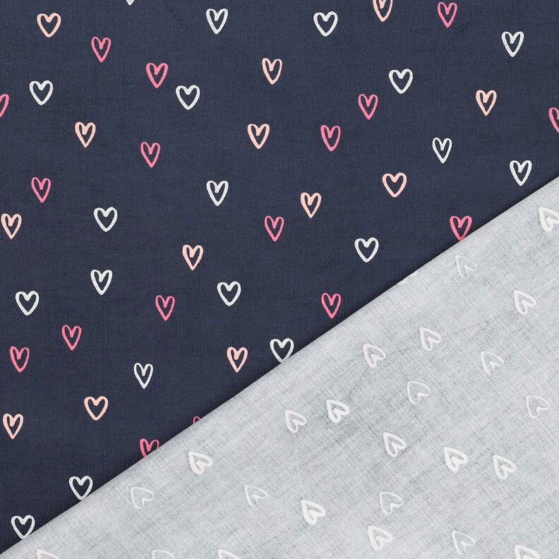 Babycord Herzen Foliendruck | by Poppy – nachtblau/silber,  image number 4