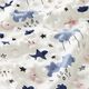 Kuschelfleece geprägte Punkte Mond und Sterne – weiss/blau – Muster,  thumbnail number 2