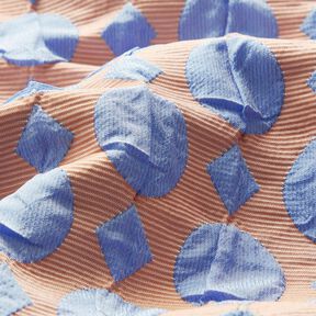 Cloqué Punkte und Rauten – hellblau/apricot, 